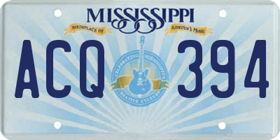 MS license plate ACQ394