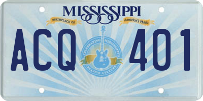 MS license plate ACQ401
