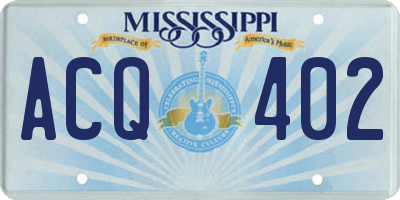MS license plate ACQ402