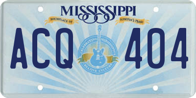 MS license plate ACQ404