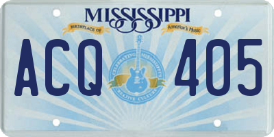 MS license plate ACQ405