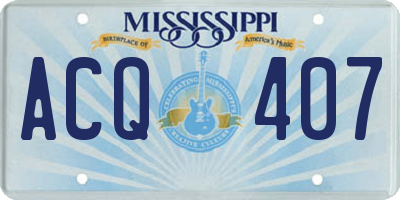 MS license plate ACQ407