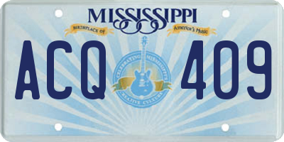 MS license plate ACQ409