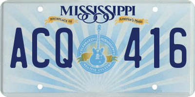 MS license plate ACQ416
