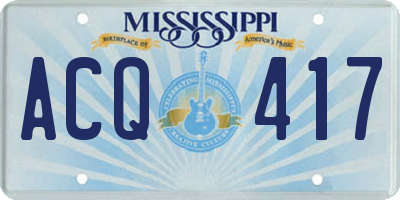 MS license plate ACQ417