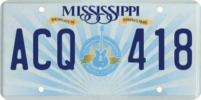 MS license plate ACQ418