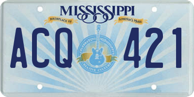 MS license plate ACQ421