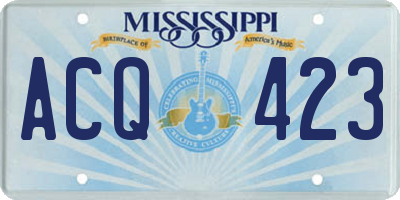 MS license plate ACQ423