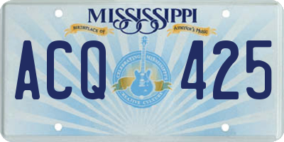 MS license plate ACQ425