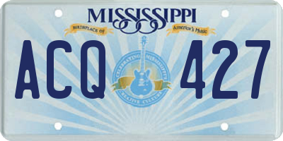 MS license plate ACQ427