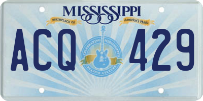 MS license plate ACQ429