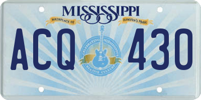 MS license plate ACQ430