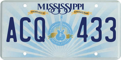 MS license plate ACQ433