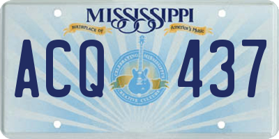 MS license plate ACQ437