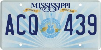 MS license plate ACQ439