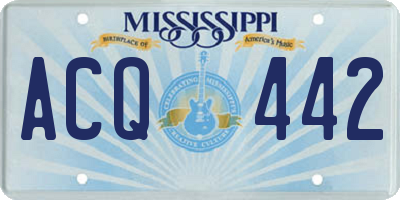 MS license plate ACQ442