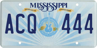 MS license plate ACQ444