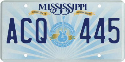 MS license plate ACQ445