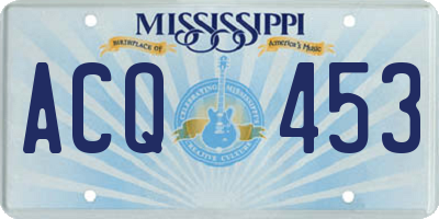 MS license plate ACQ453