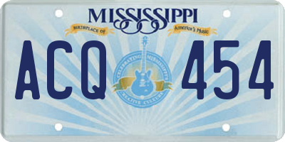 MS license plate ACQ454