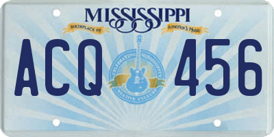 MS license plate ACQ456