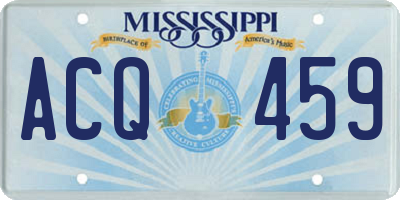 MS license plate ACQ459