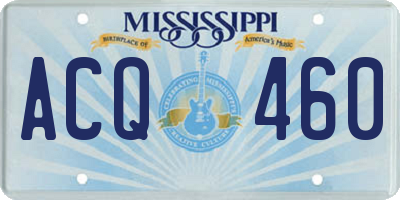 MS license plate ACQ460
