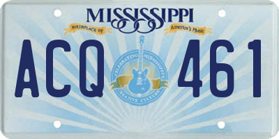MS license plate ACQ461