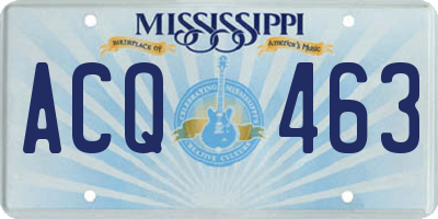 MS license plate ACQ463