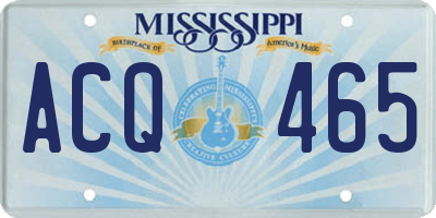 MS license plate ACQ465