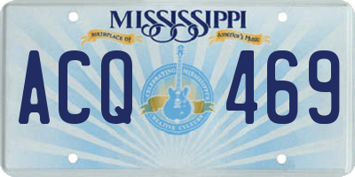 MS license plate ACQ469