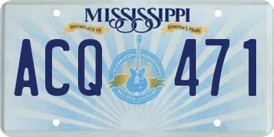 MS license plate ACQ471