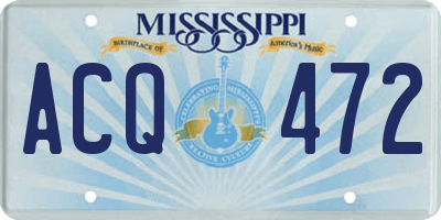 MS license plate ACQ472
