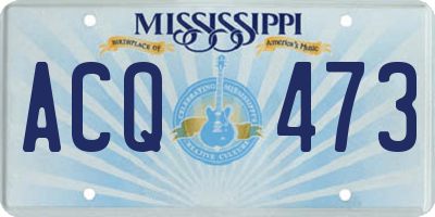 MS license plate ACQ473