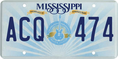 MS license plate ACQ474