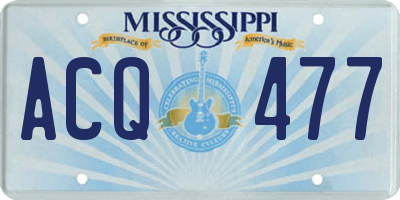 MS license plate ACQ477