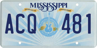 MS license plate ACQ481