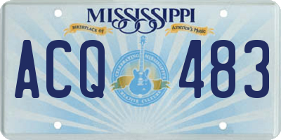 MS license plate ACQ483