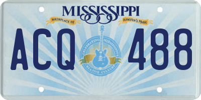 MS license plate ACQ488