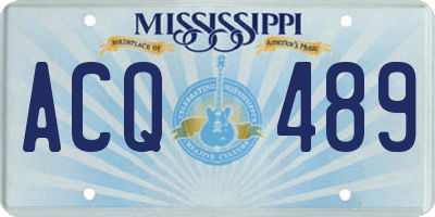 MS license plate ACQ489