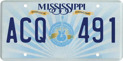 MS license plate ACQ491