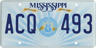 MS license plate ACQ493