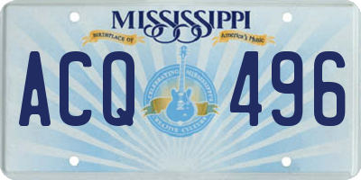 MS license plate ACQ496