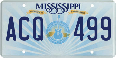MS license plate ACQ499