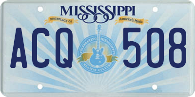 MS license plate ACQ508