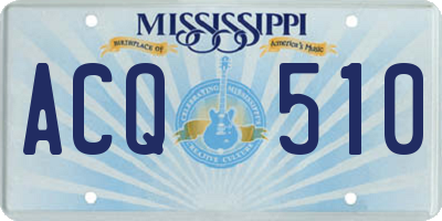 MS license plate ACQ510