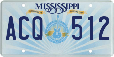 MS license plate ACQ512
