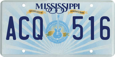 MS license plate ACQ516