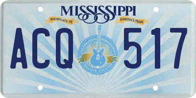MS license plate ACQ517