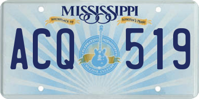 MS license plate ACQ519